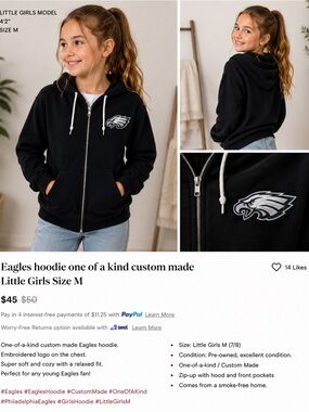 Eagles hoodie one of a kind custom made
